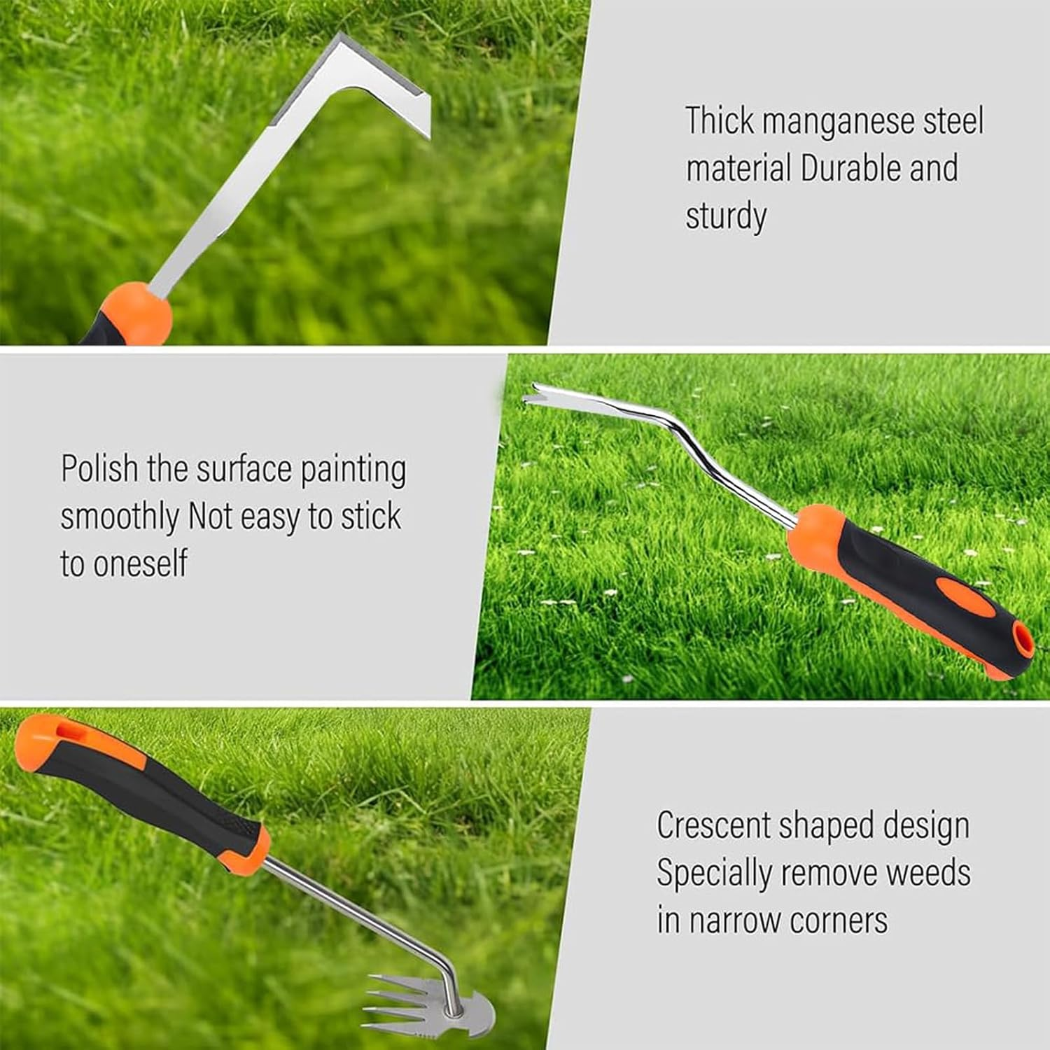 3 Pack Weed Puller Tool, Weeding Tool,Portable Garden Weeder Tool, Suitable for Removing Moss from Garden Lawns and Courtyards, Lawn Edgers, and Driveway/Sidewalk Tools image number 1