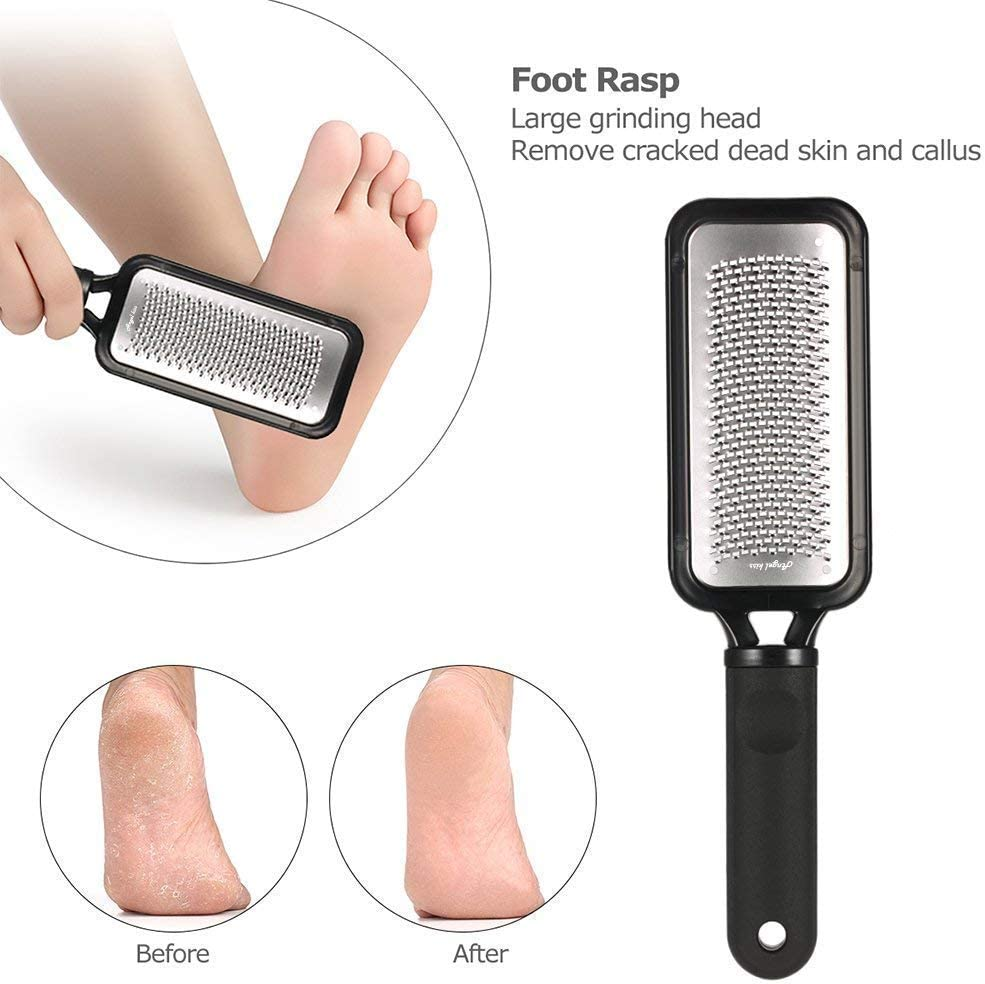 Geecol Pack of 2 Foot Scrubber, Premium Stainless Steel Foot Rasp File Callus Remover Professional Foot Scrubber - Colossal Foot Rasp and Dual Sided Foot File(Random Color) image number 3