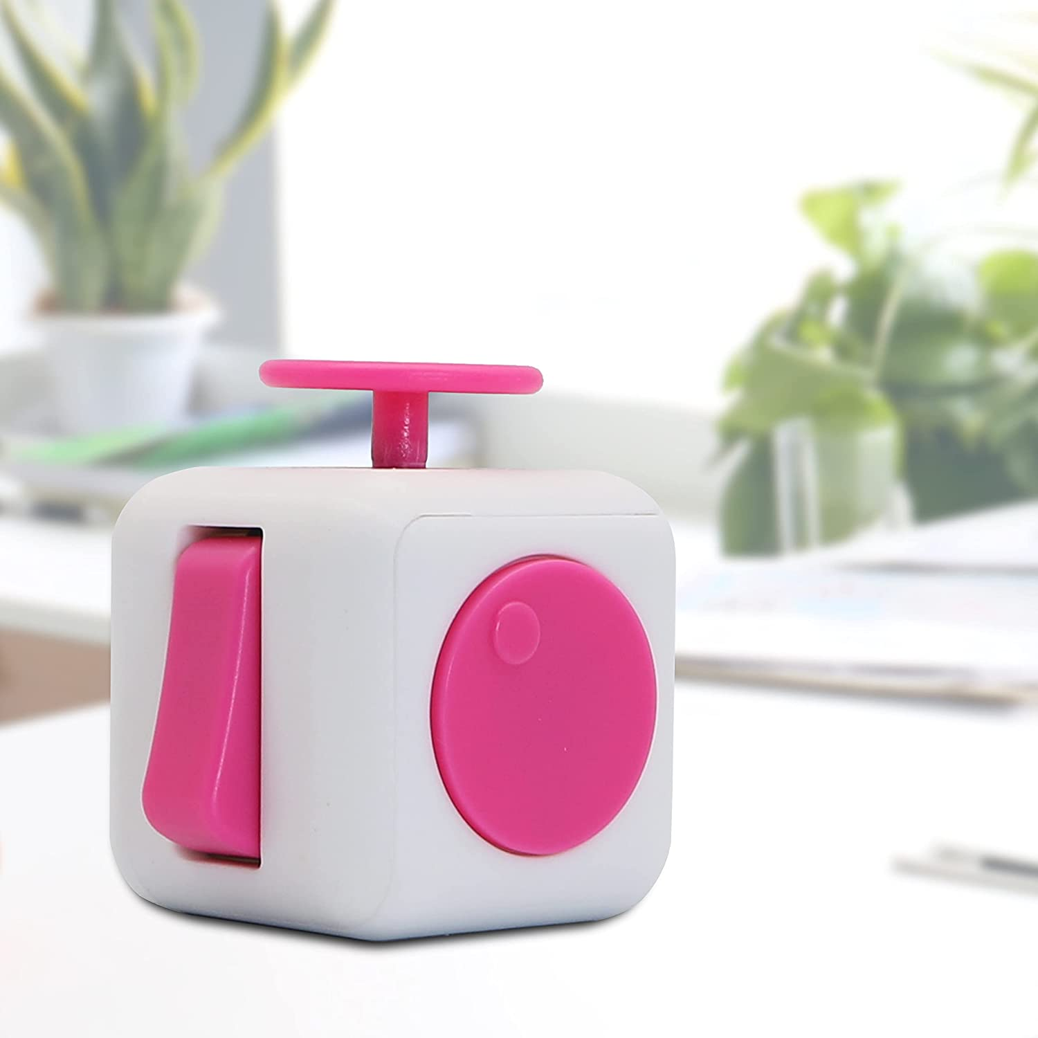 Fidget Cube 2PCS Stress Anxiety Pressure Relieving Toy Great for Adults and Children[Gift Idea][Relaxing Toy][Stress Reliever][Soft Material](1Pink&1Black) image number 4