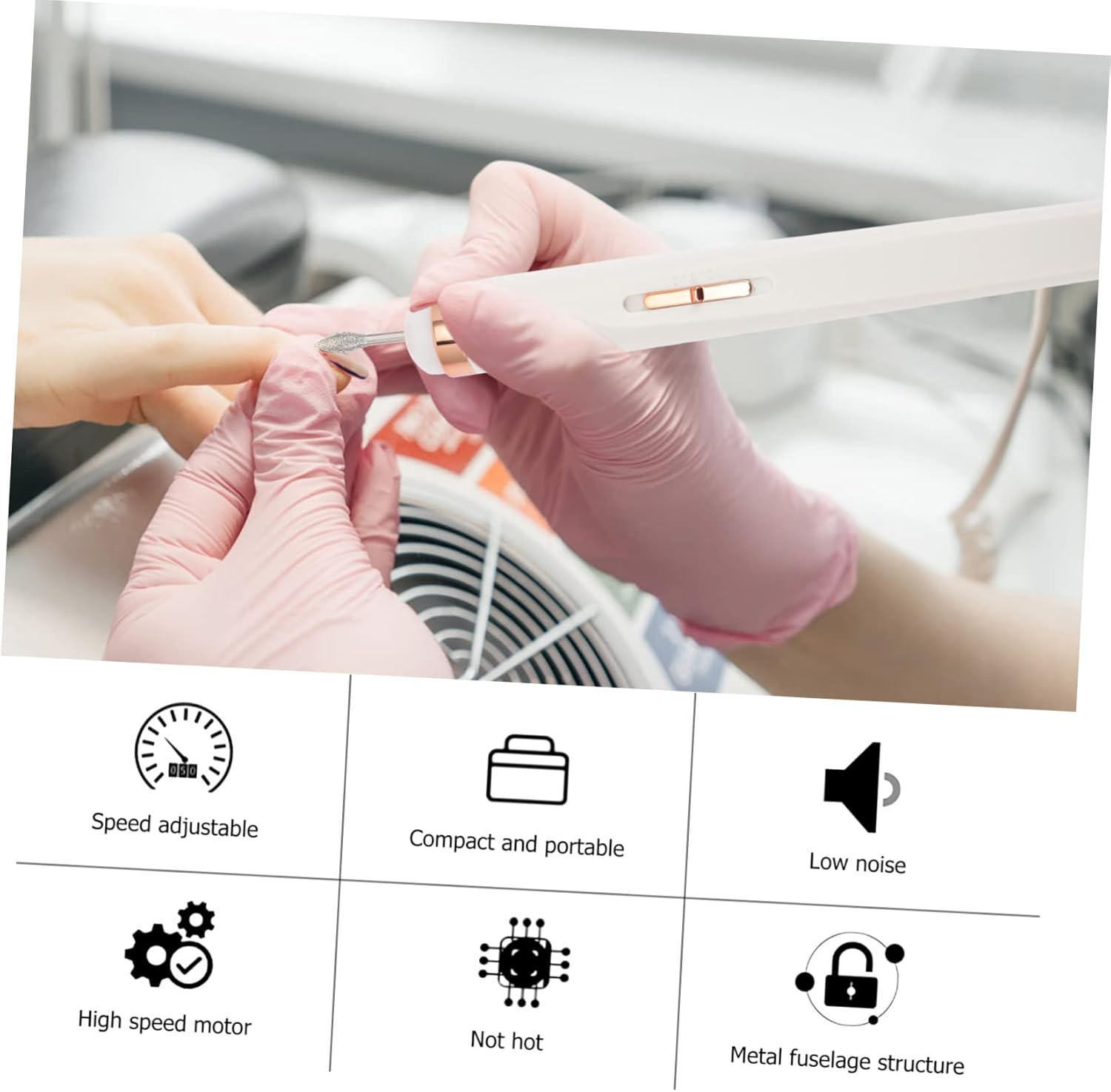 Vaguelly Multi-Functional Nail Drill Machine Electric Nail File Usb Charging for Manicure