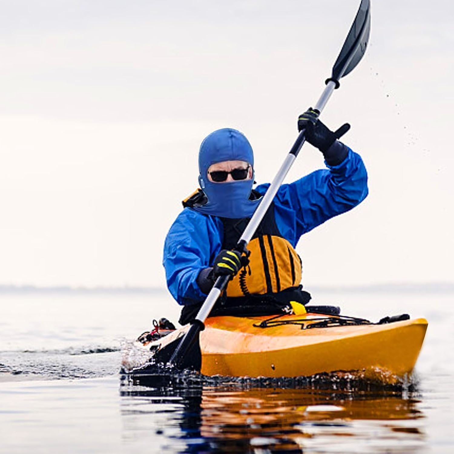 Kuskins 5 Pack Summer & Winter Balaclava Face Mask, UV Protection Breathable Ski Mask for Motorcycle Cycling, Adjustable Full Face Cover for Men & Women, Cold Weather Thermal & Cooling Neck Gaiter