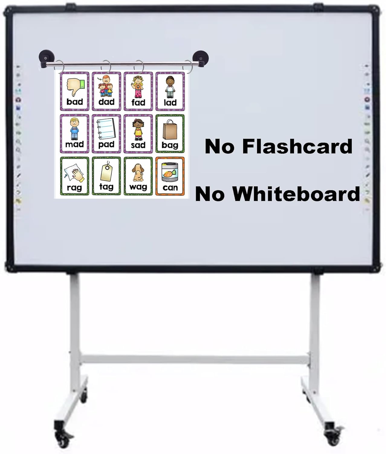 YYST 29" (74CM) Magnetic Anchor Chart Holder Adjustable Magnetic Date Cards Holder Calendar Holder for Kids Crafts, Classroom Calendar, Classroom Decor W O Rings - Black - 2 image number 2