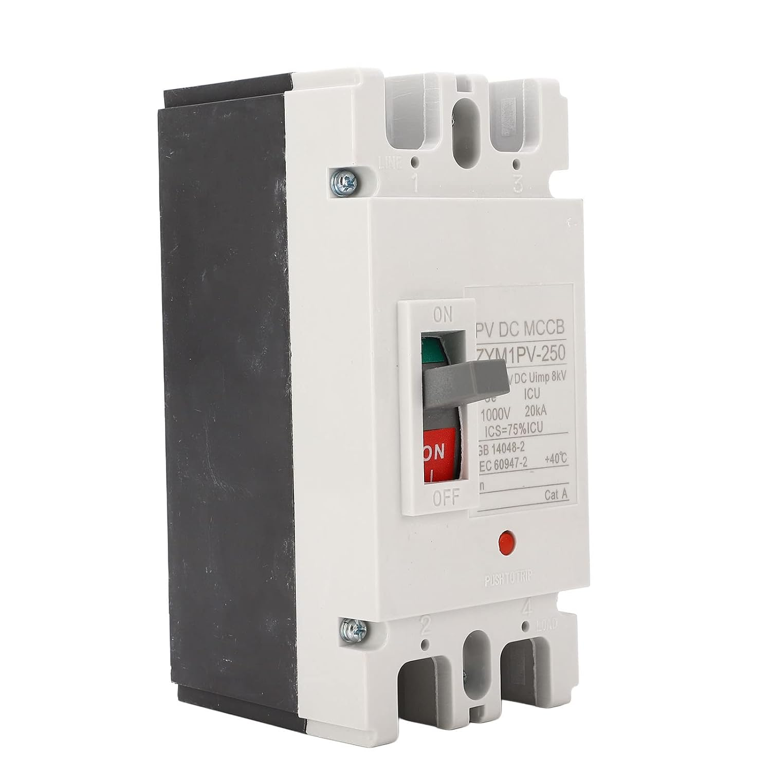 DC Circuit Breaker, 2P DC 1000 V 200A MCCB Solar Battery Switch Moulded Case, Disconnect Switch Circuit Breaker, Vertical Installation image number 5