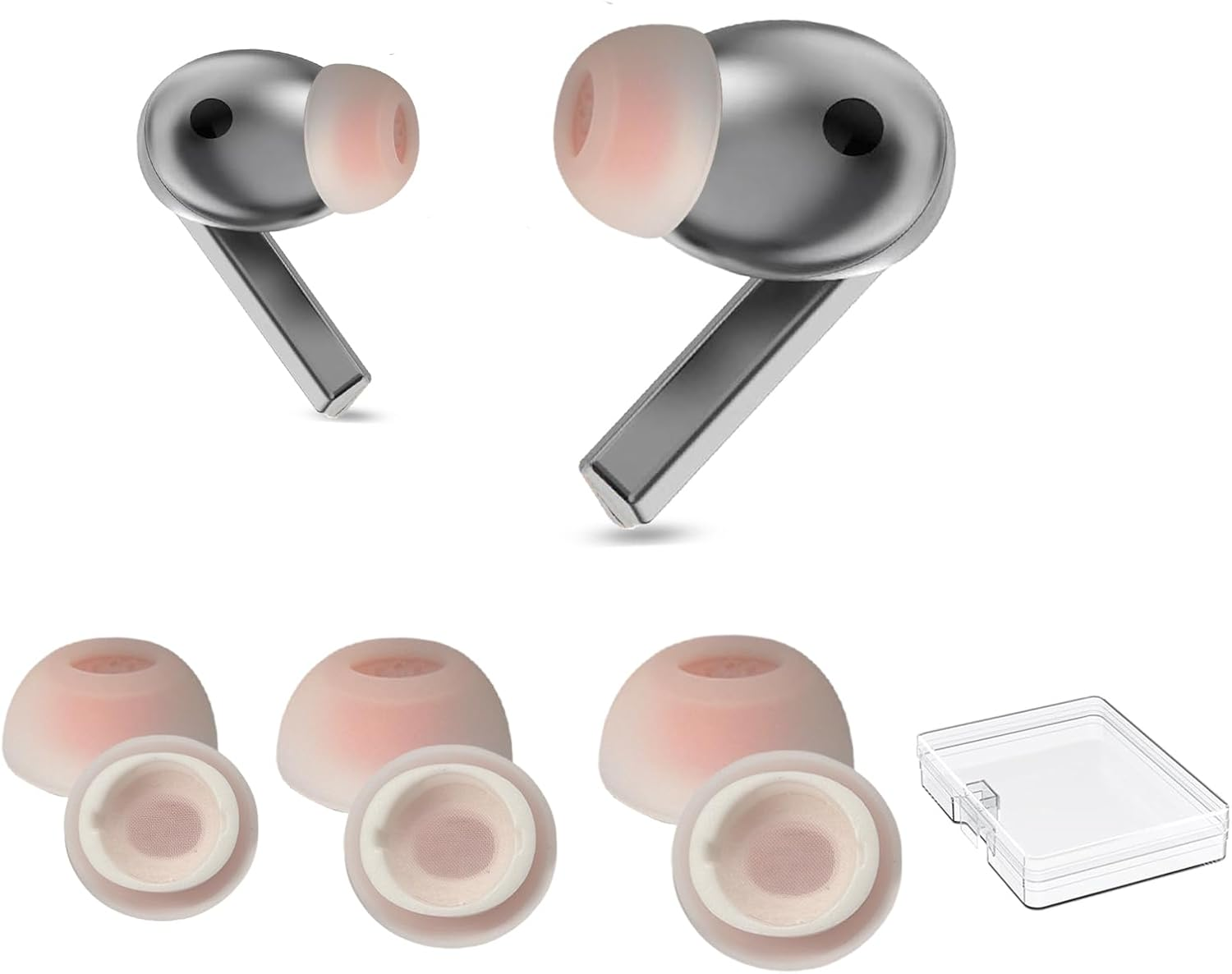 Galaxy Buds 3 Pro Replacement Ear Tips, Premium Silicone Earbuds with Cleaner Kit for Samsung Buds 3 Pro Earbuds, Secure Fit(Black)