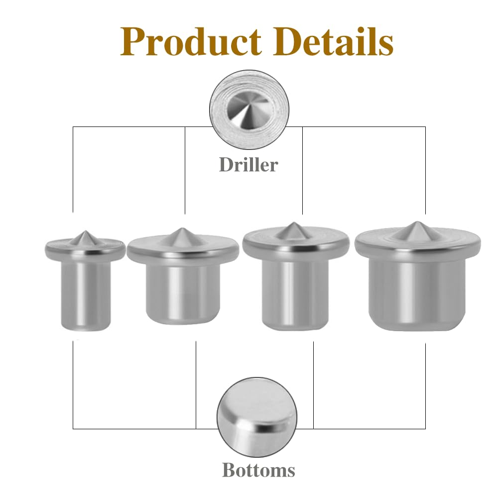 48Pcs Dowel and Tenon Center Transfer Plug Set,Drill Hole Tool for Woodworking Tool Accessories, Point Precise Carbon Doweling Centering Positioning Pin,For Accurate Drilling image number 1