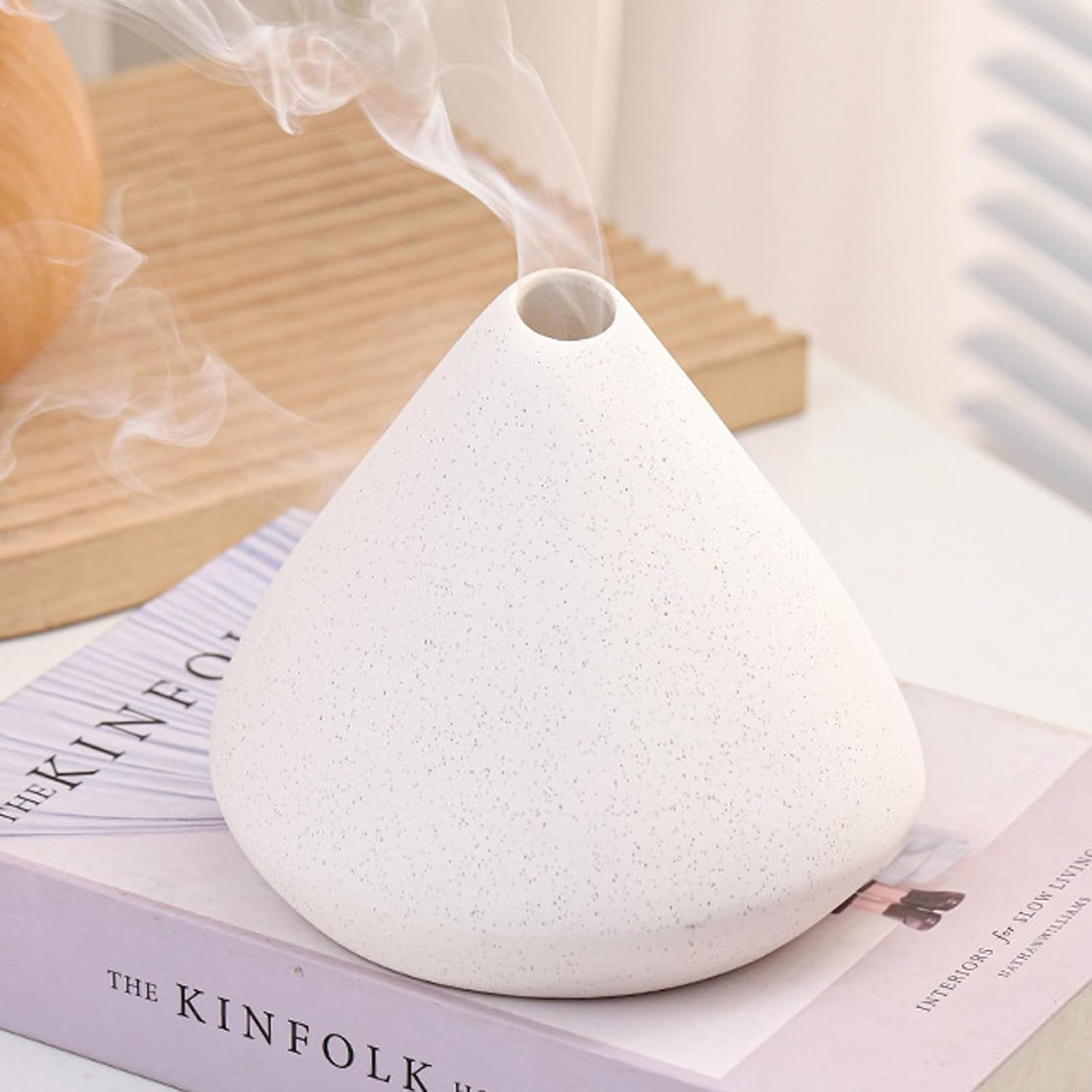 Mrmrkura Ceramic Incense Burner Holder for Palo Santo Sticks, Sage, Incense Sticks - White image number 4