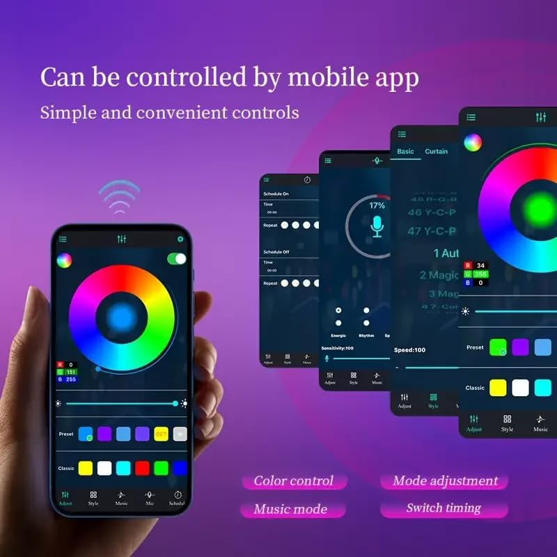 Uantii RGBIC Neon Rope Lights,5V USB Bluetooth App Control,Timing Music Sync Color Changing Waterproof Bendable Neon Light Strip for Bedroom and Home Decration (2M) image number 5