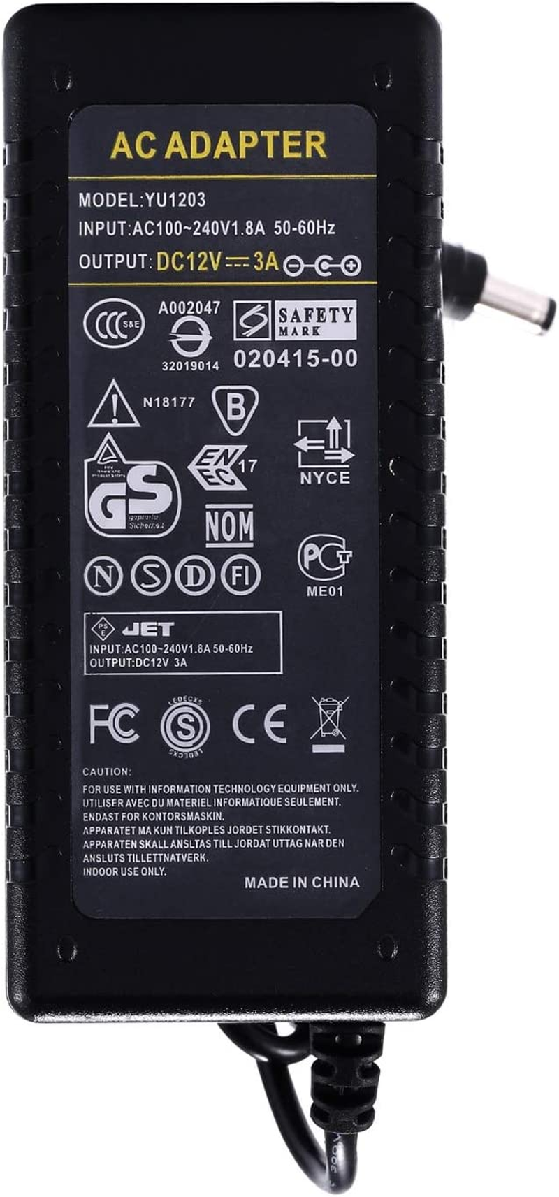 12V 3A Power Supply, Cfsadapter AC 100-240V to DC 12V 3A Power Adapter 36W Charger Led Driver for LED Strip Light CCTV Camera image number 3