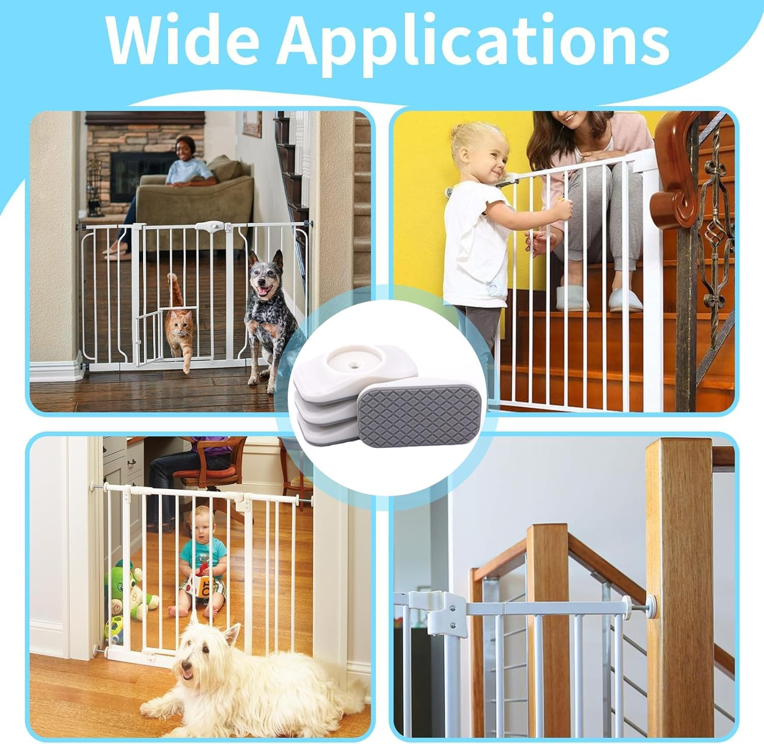 6Pcs Safety Gate Wall Protector Wall Saver Stair Gate Wall Protector Anti-Slip Stair Gate Wall Protector for Protecting Baby Pet Safety Baby Gate Wall Protector Replacement Parts Bundle image number 5