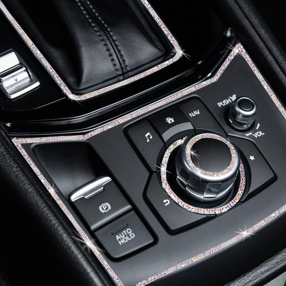 AFUNTA Car Trim Self Adhesive 2M Car Accessories for Women Crystal Sticker Rhinestone Car Accessories Car Dashboard Decorations Sticker (Silver) image number 3