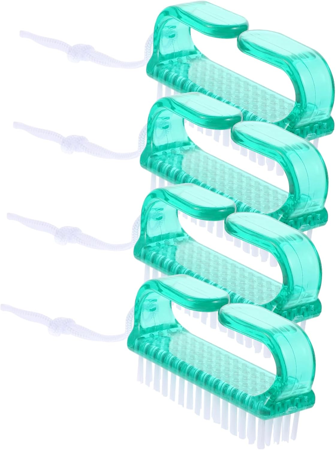 LABRIMP 4Pcs Nail Brush for Fingernail and Toenail Cleaning Durable Handle Scrubbing Brush Lightweight and Portable Nail Care Tools for Travel and Home Use image number 2