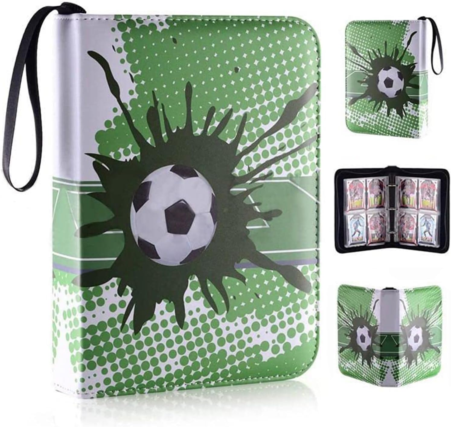Soccer Card Binder, 400 Pockets Game Card Collection Album Book, Portable Soccer Cards Holder Trading Cards Binder Collector Album with 50 Removable Sheets for Boys Girls image number 5