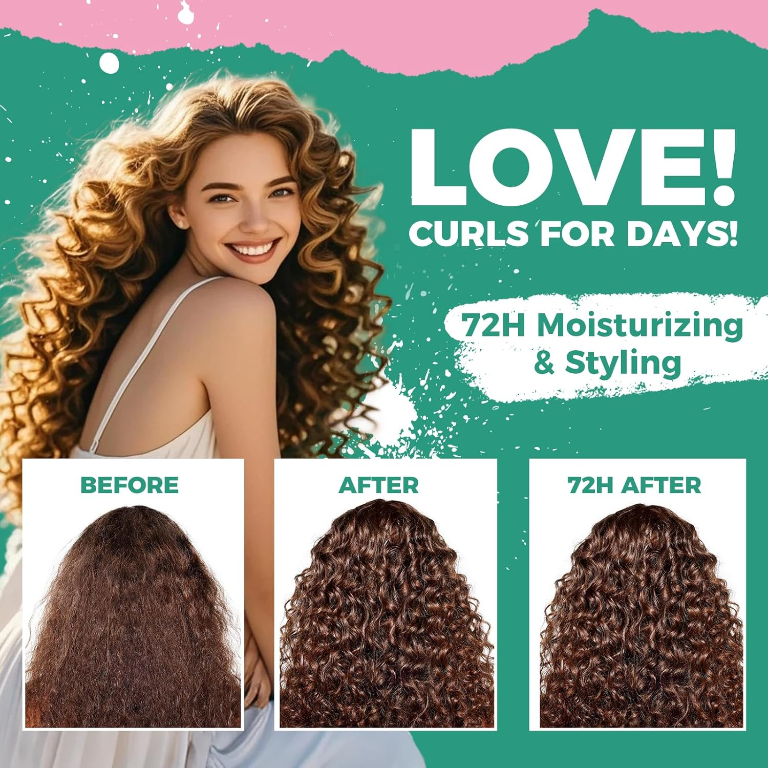 Immetee Curly Hair Mousse, Coconut Oil and Silk Protein for Frizz Control Styling Mousse, Extra Moisture Lock and Curl Define for Curly Hair Products.200Ml/6.76Fl Oz image number 2