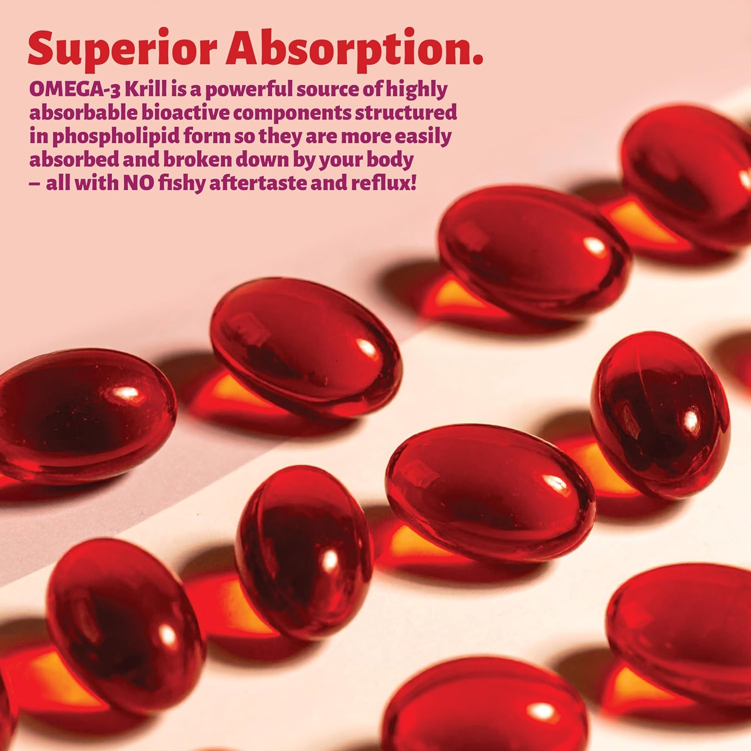 Krill Oil Capsules by Holy Cow Health - Extra Strength 1,500Mg Pure Omega-3 Red Krill Oil from the Antarctic Ocean - Optimised for Cellular Integration image number 1