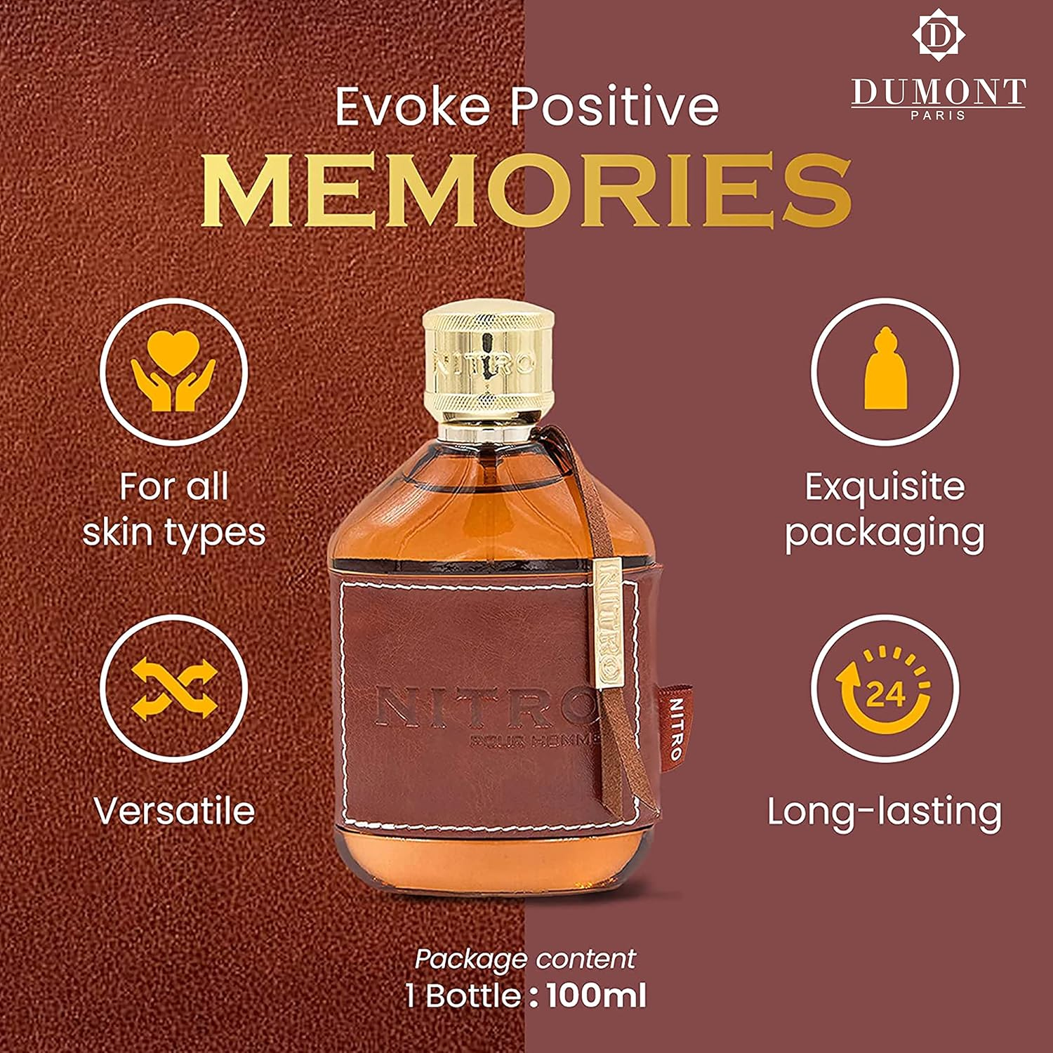 Nitro by Dumont for Men - 3.4 Oz EDP Spray image number 2