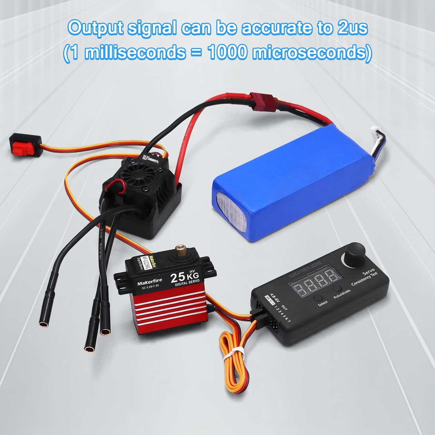 WOAEIUOS RC Digital Servo Tester ESC Consistency Tester for RC Helicopter Airplane Car image number 5