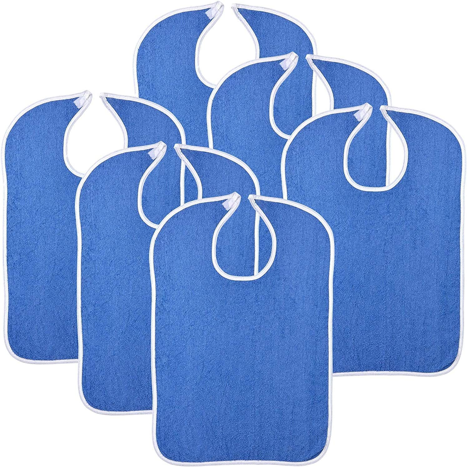 Simpli-Magic 79271 Adult Terry Bibs, Blue, 18"X30", 6 Pack