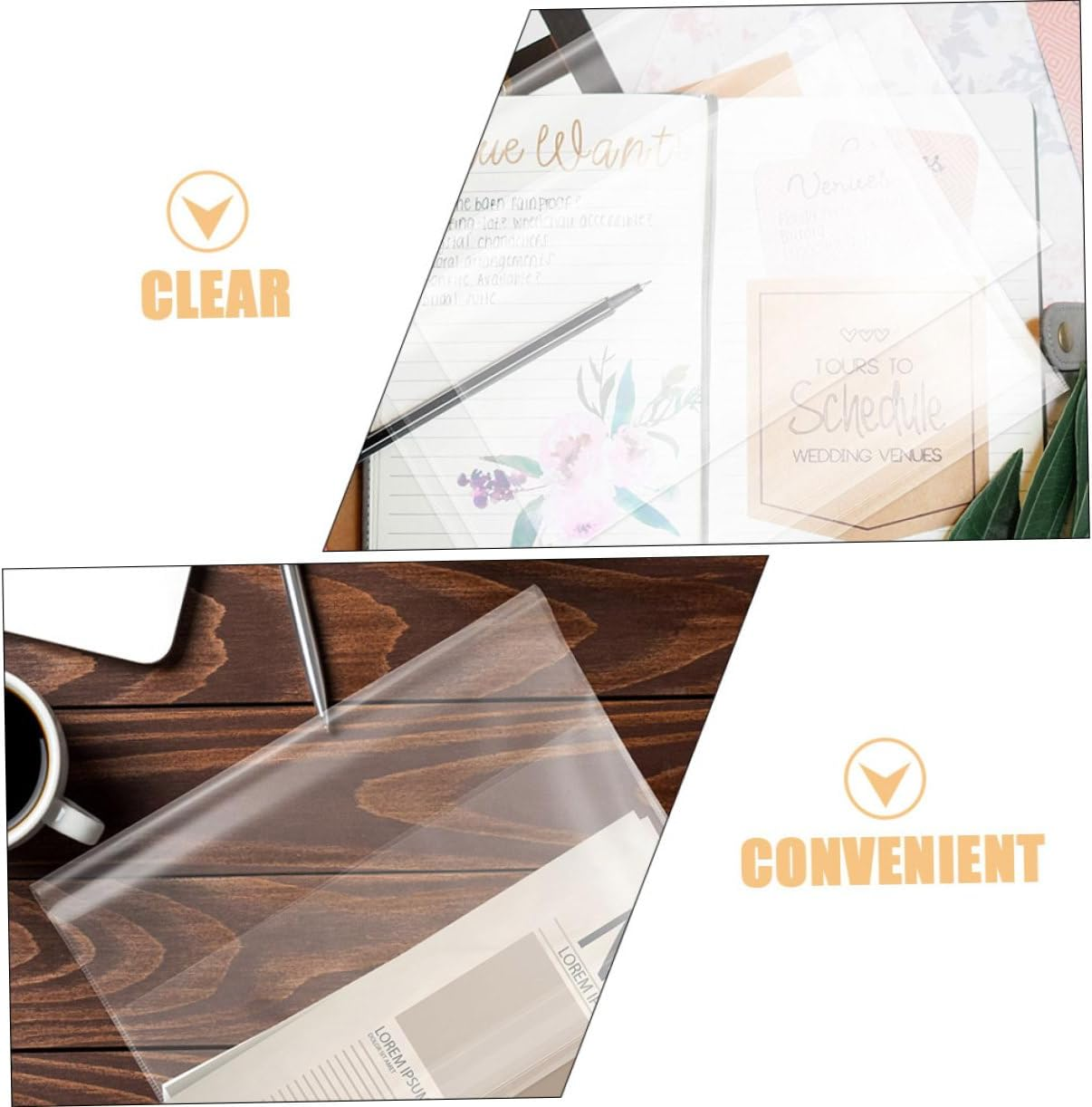 SECFOU 20 Pack Book Covers Practical Study Book Film Scrapbook Protectors No Tape Needed PP Material B5/16K Size for School Home image number 4