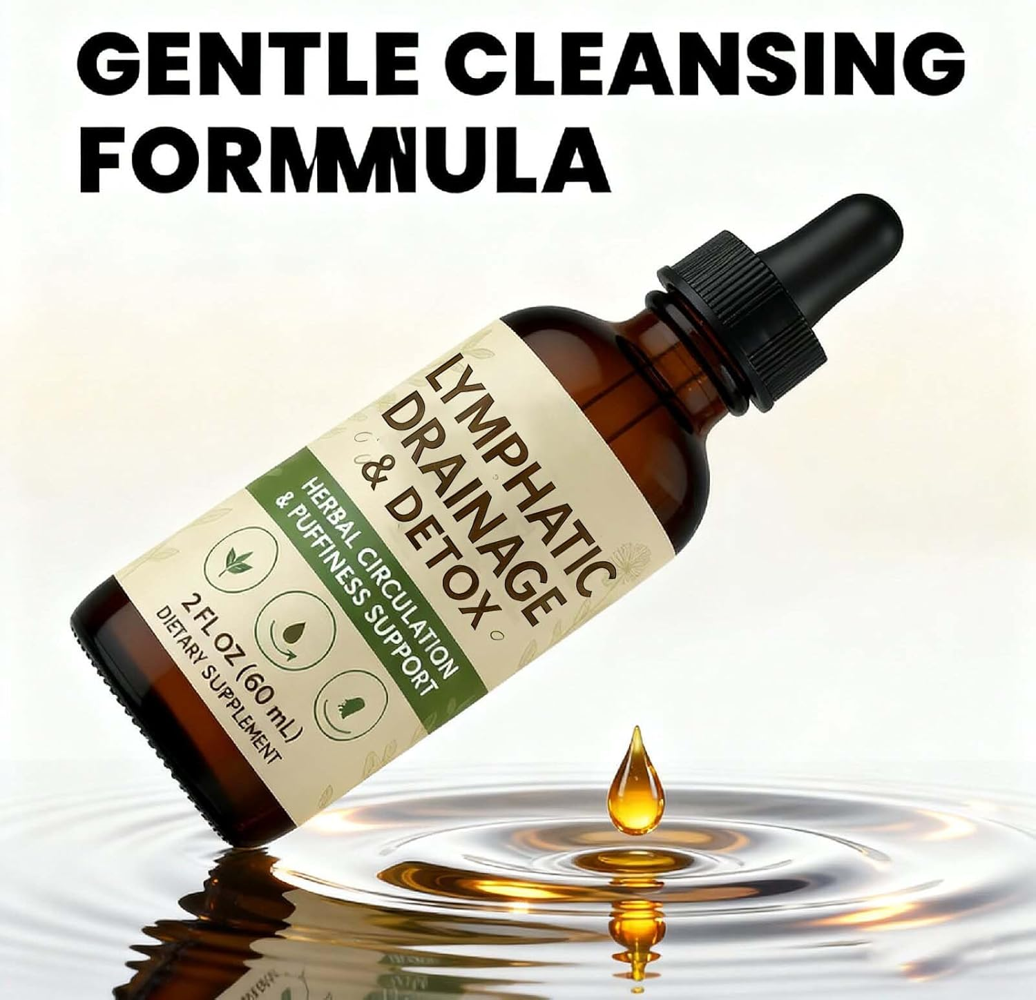 Lymphatic Drainage Drops, Liquid Drops for Everyday Fluid Balance & Circulation Support, Fast-Absorb Liquid, 2 Fl Oz (1) image number 2