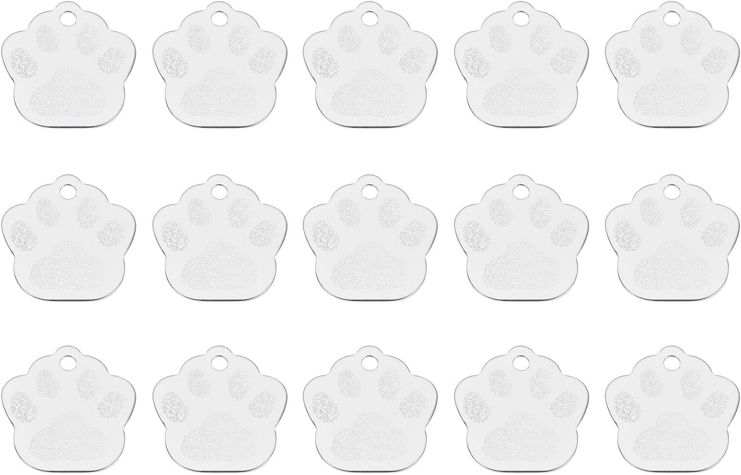 Uxcell Metal Dog'S Paw Tags Stamping,Silver Blank Dog Tags DIY Engraving Blank Tags Aluminium for Pet Dog ID Tags,Pendant Decoration,Craft Tags,Pack of 15 image number 3