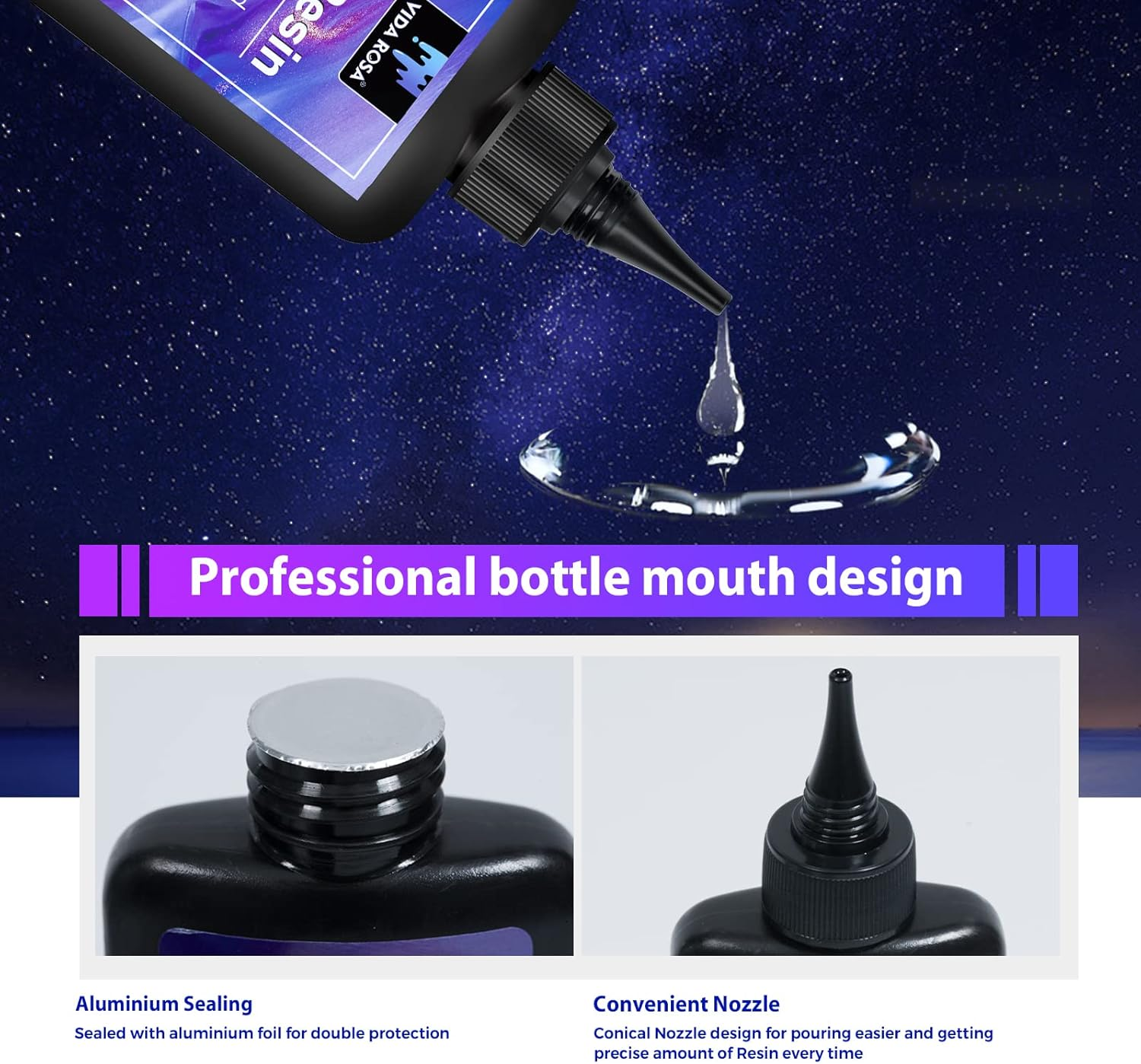 300G- VIDA ROSA Crystal Clear Hard Ultraviolet Curing Epoxy Resin for Jewellry Making Art Pendants, Earrings, Necklaces, Bracelets, Nail Art Accessories image number 4