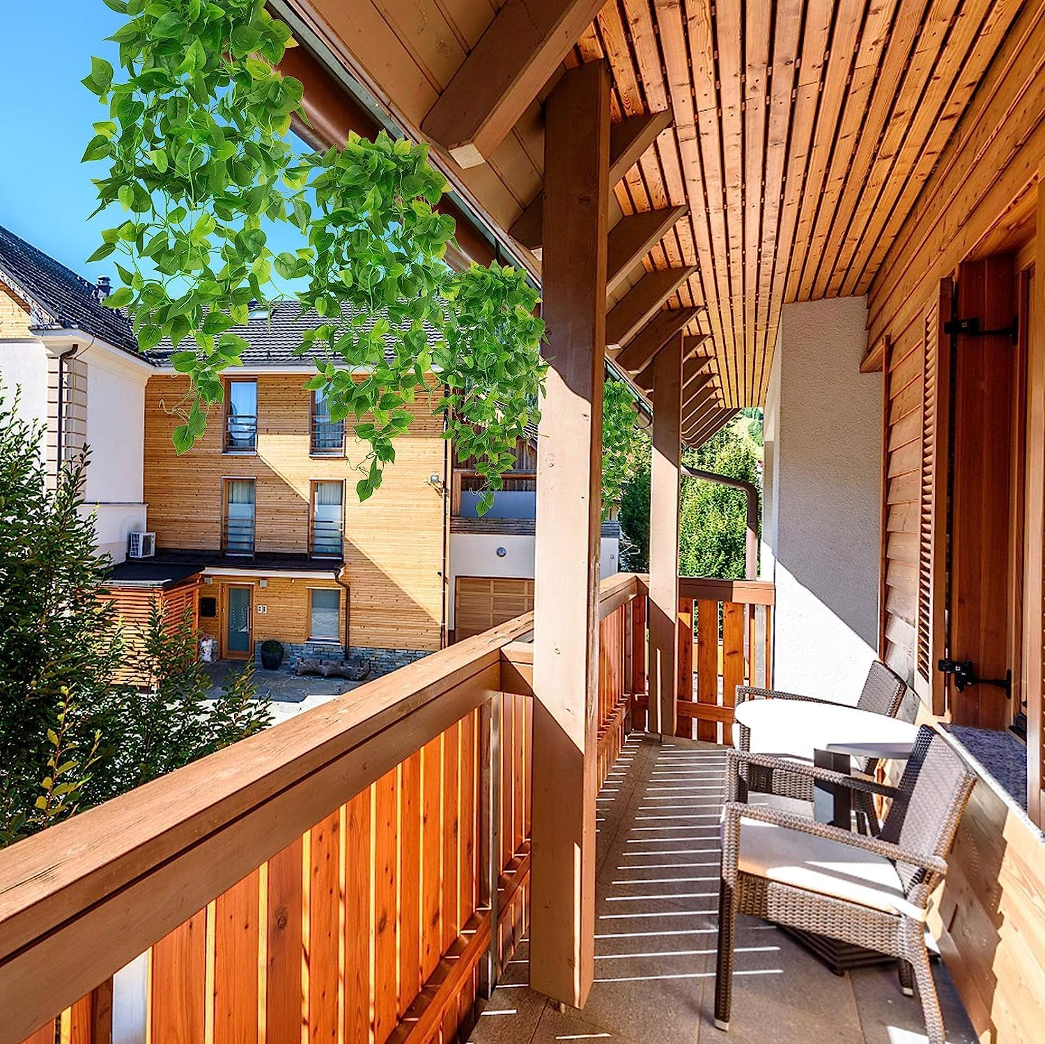 4Pcs Artificial Hanging Plants 3.6Ft Fake Ivy Vine Fake Ivy Leaves for Wall House Room Patio Indoor Outdoor Home Shelf Office Decor (No Baskets) image number 1