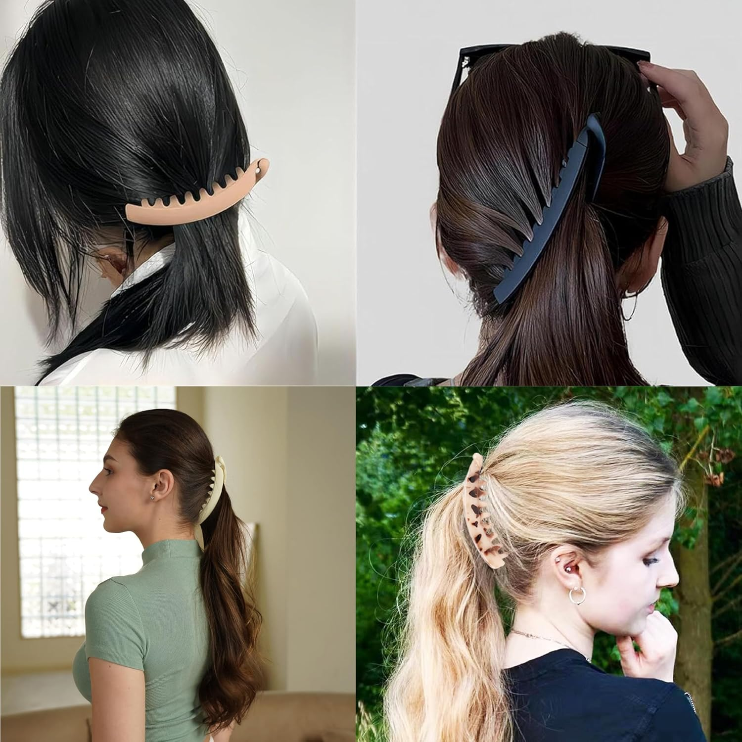 Esshogo Vintage Banana Clip, Thick Hair Banana Clip, 6 Pack, 13 X 3 Cm, Women & Girls