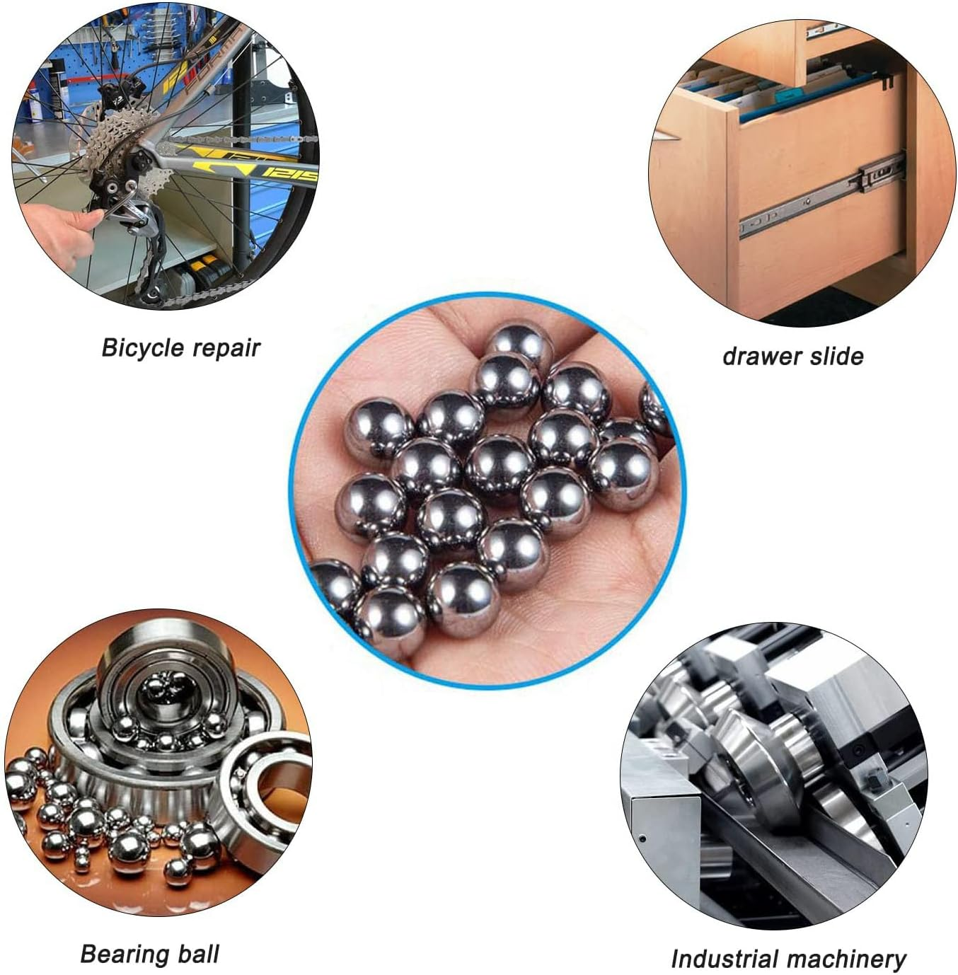 160Pcs 8Mm Steel Balls,Steel Bearing Balls Precision Balls, for Ball Bearing,Bracket Bike Loose, Keychain Wheel,Bearing Ball Replacement Part image number 6