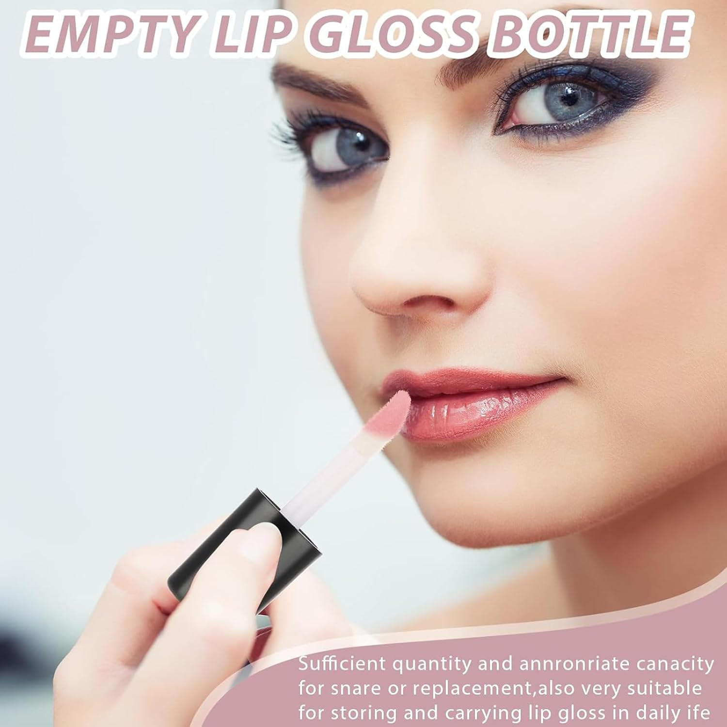 Kzvsiy 10 Pcs Empty Lip Gloss Tubes, 1.2 Ml Mini Refillable Lip Balm & Lip Gloss Containers, Transparent Mini Lipstick Bottles with Black Caps for Samples, DIY Lip Balms, and Cosmetics image number 3