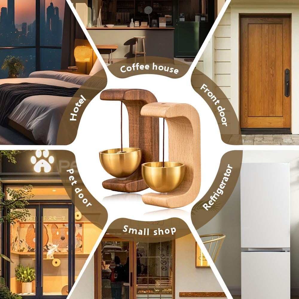 Magnetic Door Chime, 2024 New Shopkeepers Door Chime for Door Opening, Doorbell Wind Chime for Business When Entering, Door Bells for Home Porch Restaurant Housewarming Gift (Beech-2 Pcs) image number 4