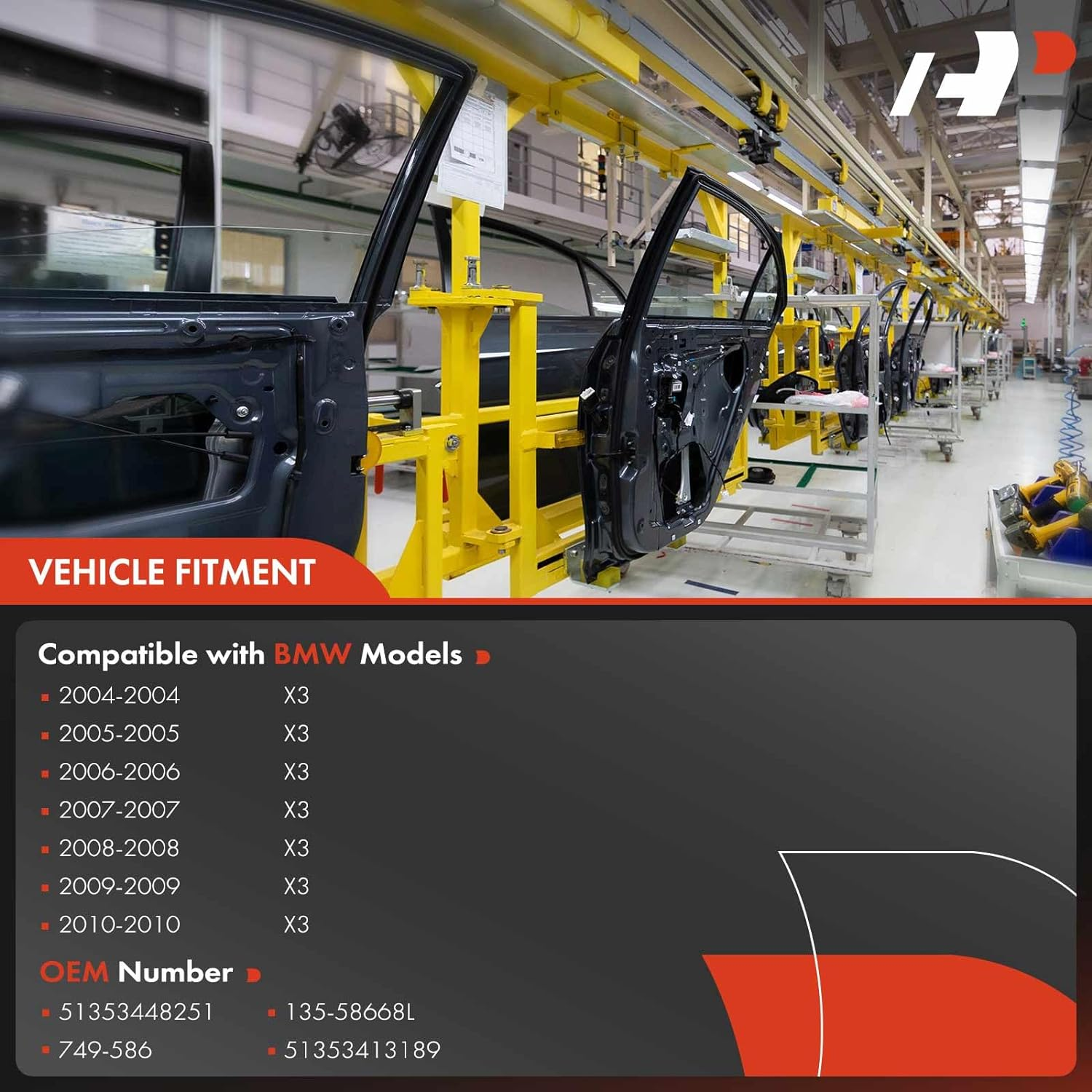 A-Premium Power Window Regulator without Motor for BMW X3 E83 2004-2010 Rear Left Driver Side