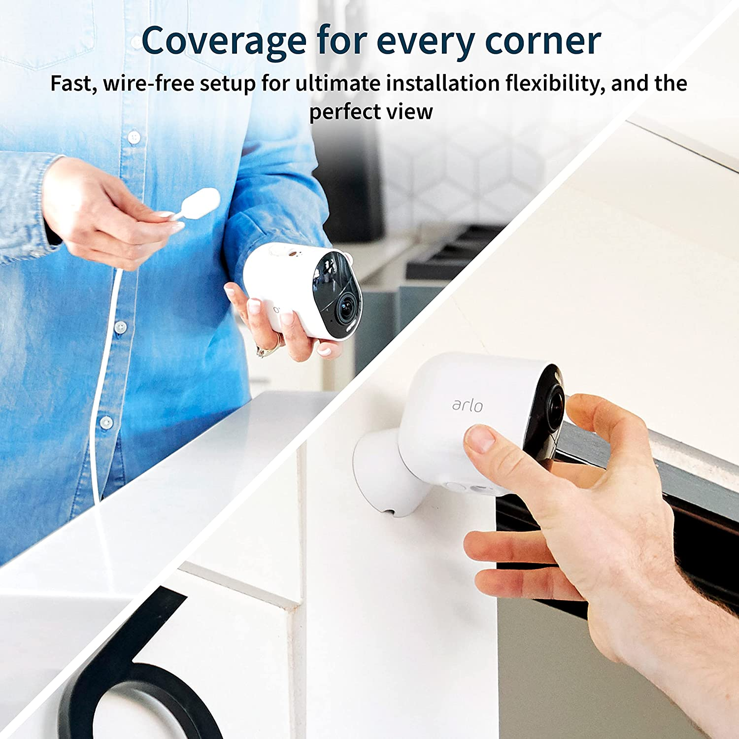 Arlo Technologies Ultra 2 Spotlight Camera Add-On Camera Security System Wire-Free, 4K Video & HDR Colour Night Vision, 2-Way Audio, 6-Month Battery Life Compatible with Alexa White (VMC5040-200AUS) image number 2