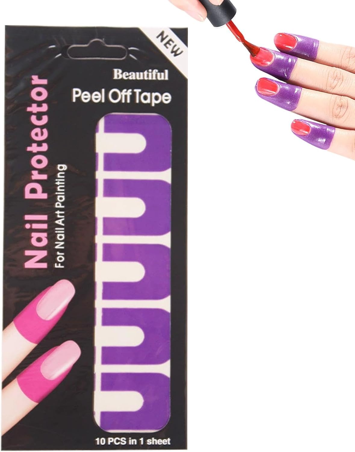 Cuticle Protector for Gel Nail Painting | Soft Elastic U-Shape Nail Guards for Polish,Nail Tape for Fingers, Peel off Nail Stickers, Spill Proof Stickers, Hand Supplies for Girls, Adults image number 5