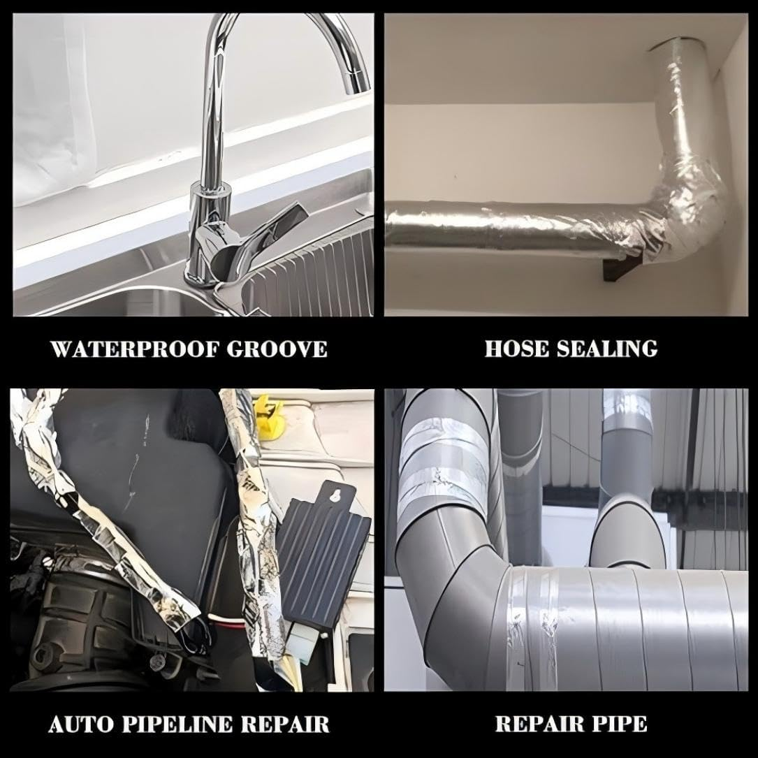 Premium Heat Shield Tape 2 Roll, Thick Aluminum Foil Adhesive for Reflective Insulation, Heat Resistant Fiberglass Exhaust Duct Tape,For Sealing Dryer Vent image number 3