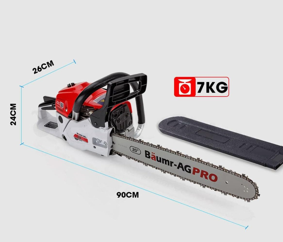 Baumr-Ag 62Cc Petrol Chainsaw Commercial E-Start 20 Inch Bar Chain Saw Tree Pruning, Pro-Series SX62 image number 1