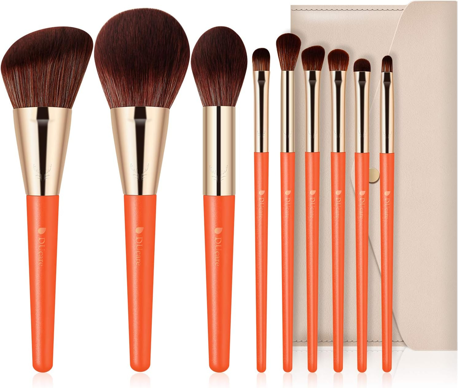 Ducare Makeup Brushes 9Pcs Makeup Brush Set with Bag Premium Synthetic Kabuki Foundation Eyeshadows Brushes Blending Face Powder Blush Concealers Eye Shadows Make up Kit