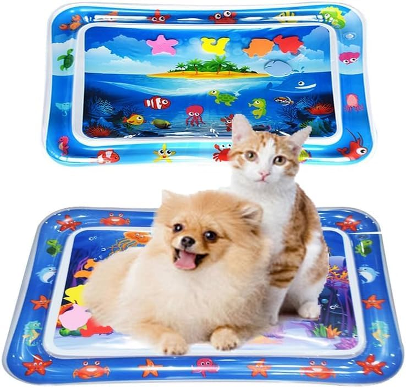 Sensor Water Play Mat, Sensor Water Playmat, Water Sensor Play Mat for Cats, Dogs, Water Mat, Sensory Toy, Summer Water Play Mat for Children, Interactive Cat Toy (A)
