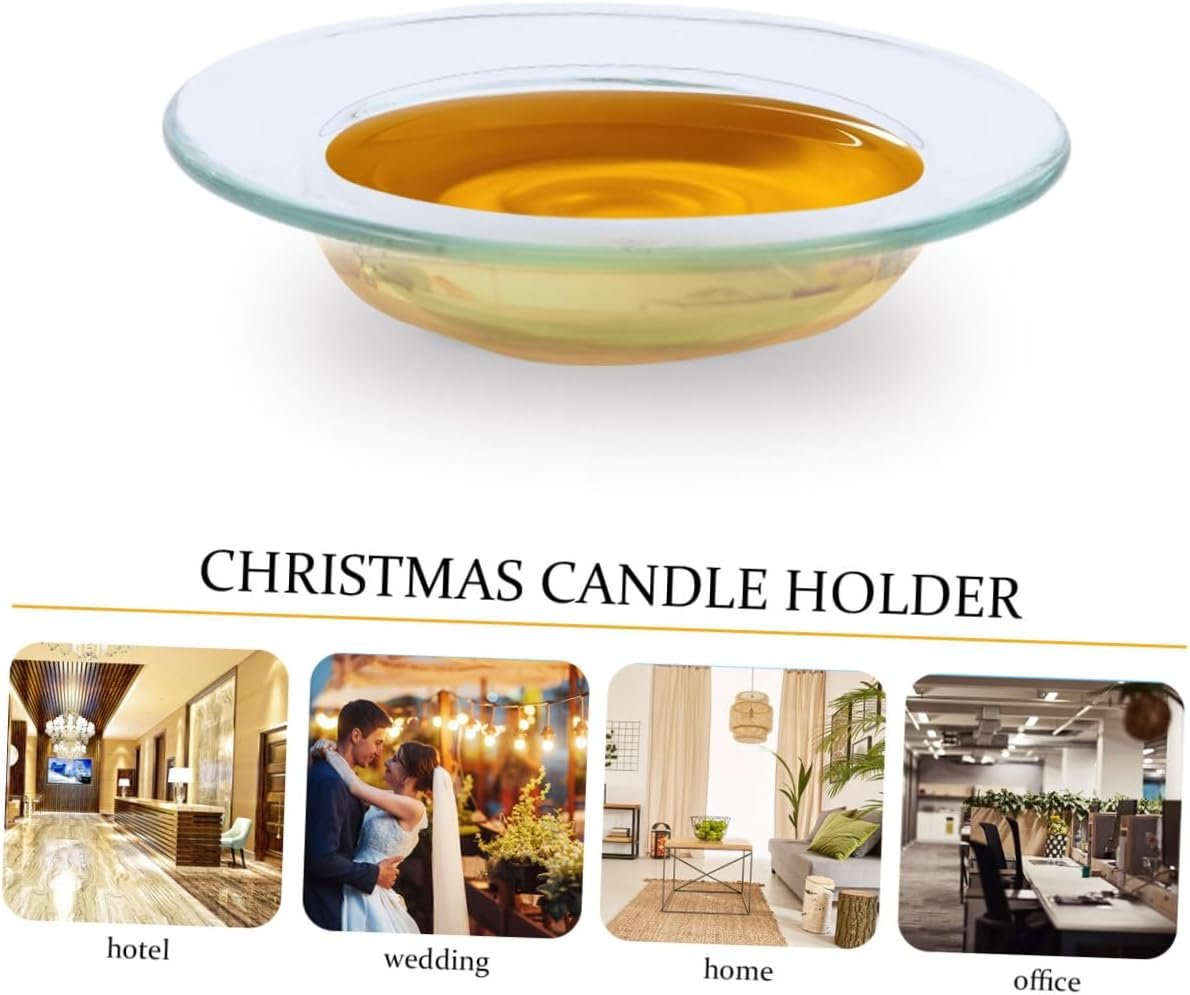 LIFKOME 3Pcs 4-Inch Glass Warmer Dish Essential Oil Heating Plate Wax Melt Burner Replacement Tray Smooth Reusable Surface Fits Aromatherapy Lamps Easy to Clean Home Decoration Bowl image number 3