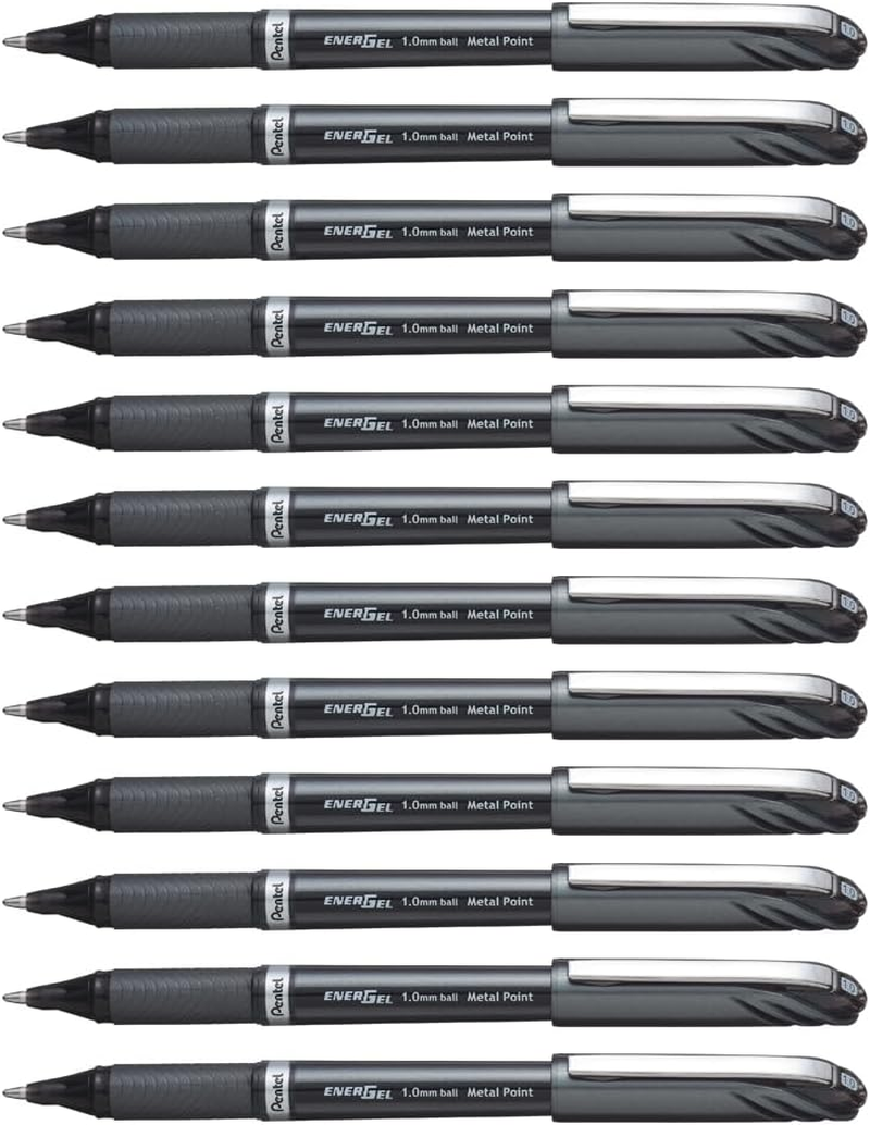 Pentel Energel Liquid Gel Pen 1.0Mm Bold Nib Capped Blue Ink, Box of 12 Pens (BL30-C)