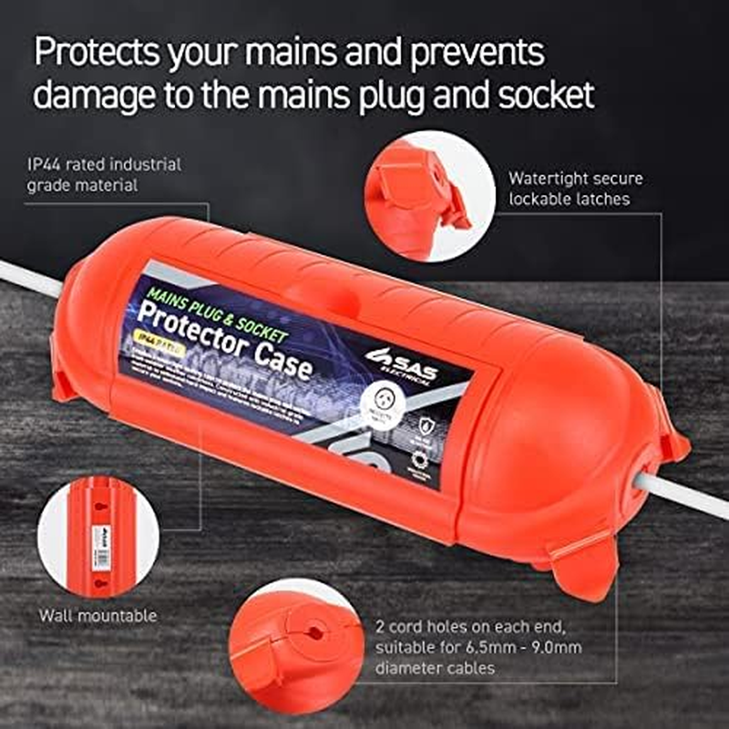 SAS 2PCE Electrical Outlet Protector Case, White, Universal Fit, 21 X 8Cm image number 4