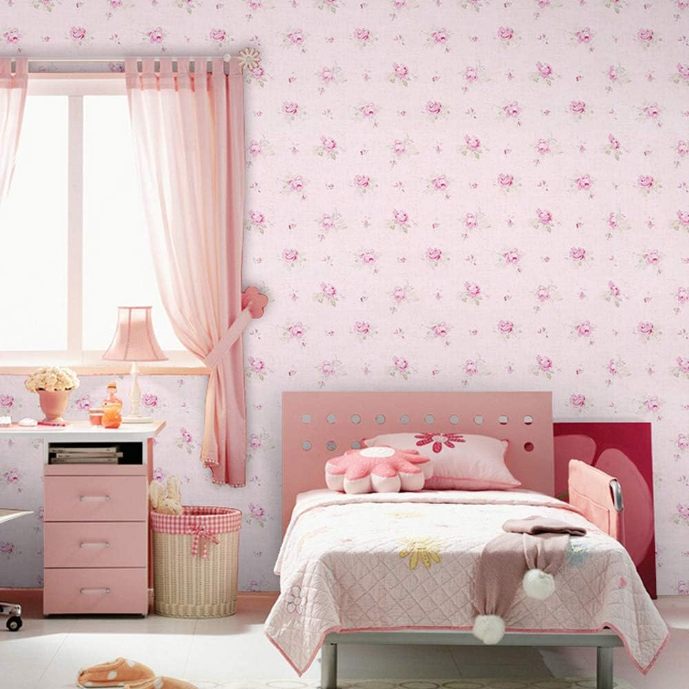 Pink Floral Drawer Shelf Liner Self Adhesive Decorative Rose Contact Paper for Shelves Drawer Cabinets Furniture Wall Decoration (17.7X78.7 Inches) image number 2