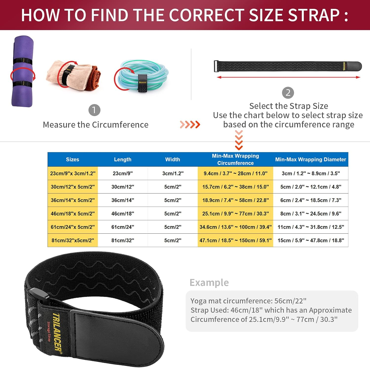 Trilancer Elastic Cinch Straps with Anti-Slip Strips, 3 Size Combo(5-Pack) Heavy Duty Hook and Loop Storage Straps for Extension Cords, Cables, Ropes, Hoses, Bike, RV, Pant Garters,Garage Organization image number 2