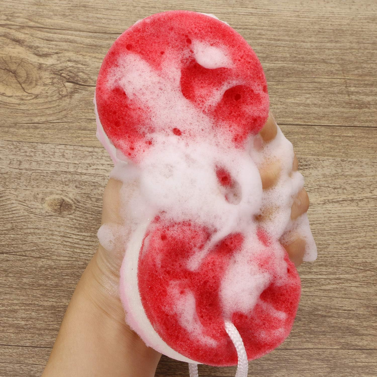 Tupalizy 3PCS Assorted Colors Soft Bath Sponge Body Scrubber for Bathing Exfoliating Shower Sponge for Women Men Kids Family Cleaning Scrubbing Washing Foam Sponge Large with Robe for Hanging Bathroom image number 1