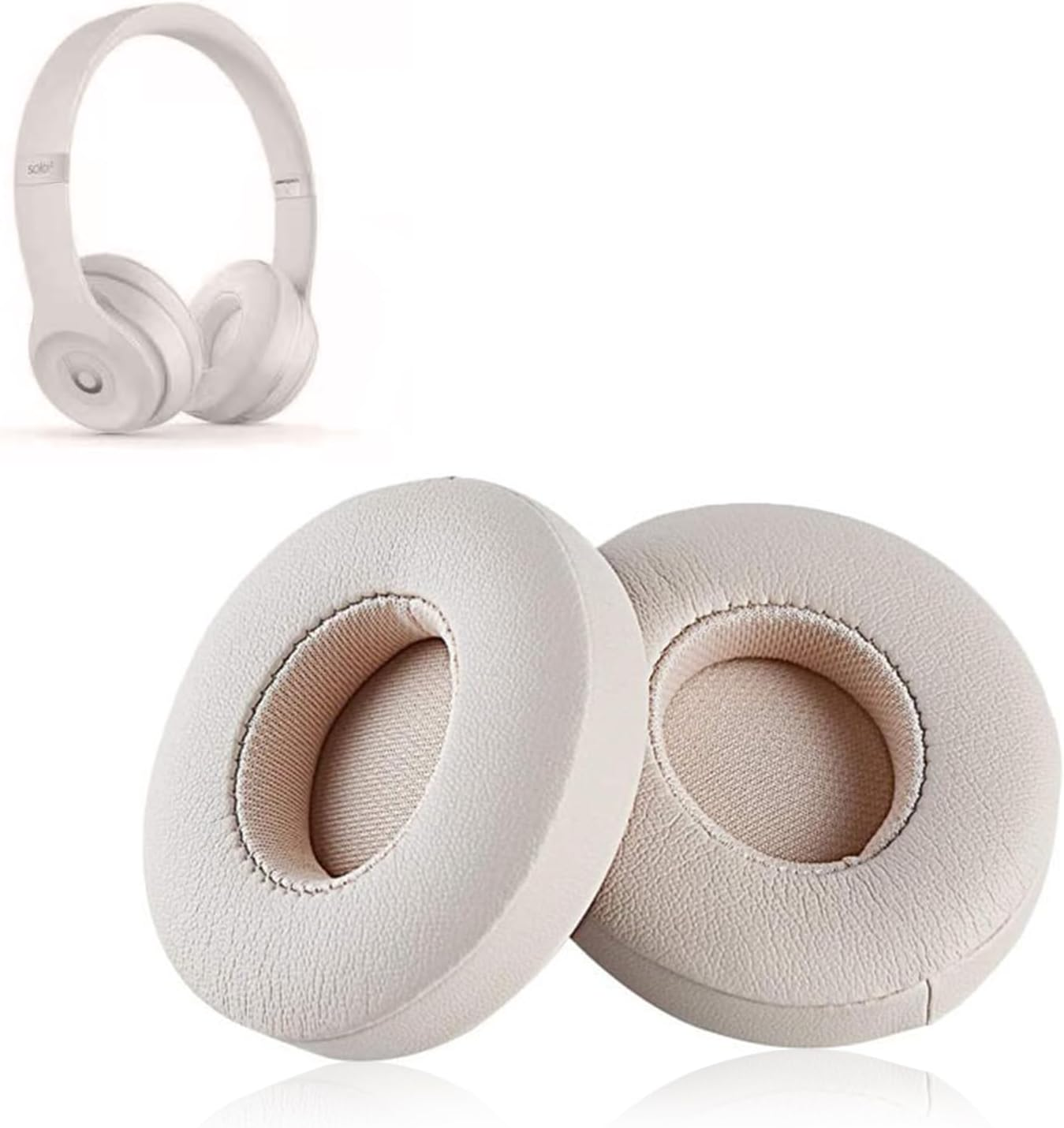 RIBHNXHI Replacement Ear Pads for Beats Solo 3 Wireless Headphones, Premium Memory Foam Ear Cushions Compatible with Solo 2 & Solo 3, Enhanced 3M Adhesive Design, Replacement Ear Pads (Leather-Pink) image number 4