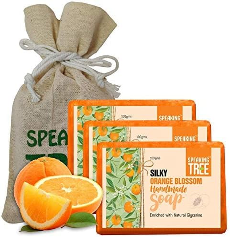 Speaking Tree Silky Orange Blossom Handmade Soap - 100 Gms (Pack of 3)