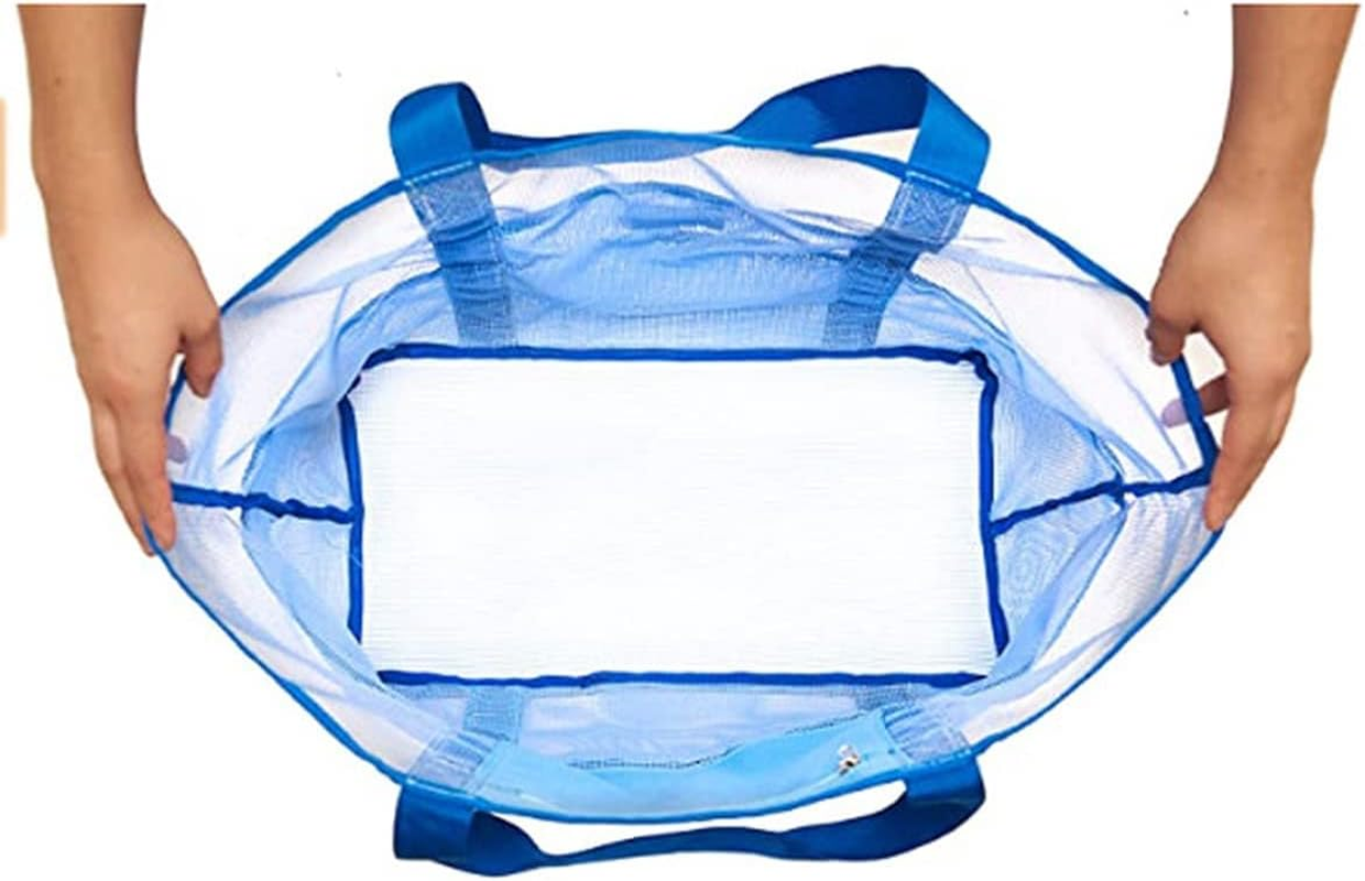 Tuxiaobu Mesh Beach Tote Bag, with Insulated Cooler Compartment and Adjustable Shoulder Strap, Extra Large Pool Picnic Cooler Bag with Zipper Closure, Top Beach Handbag for Unisex - Green image number 3