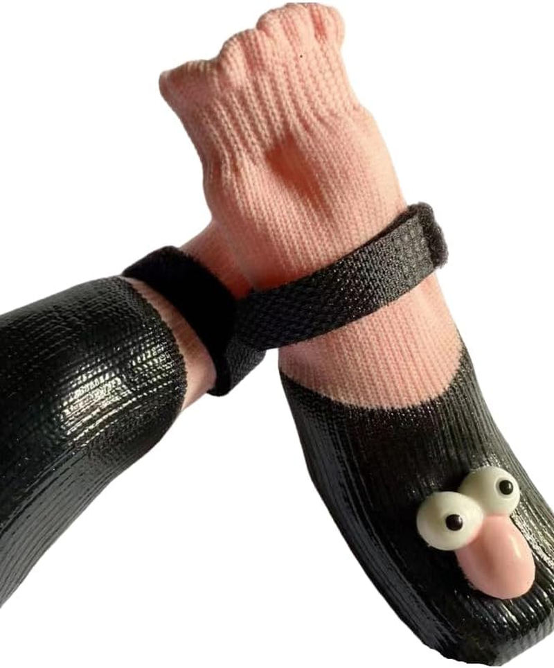 Dog Shoes, Dog Socks, Shoes, Anti-Slip, Small Dogs, Medium Dogs, Cute, Stylish, Pet Shoes, Socks Shoes, Scratch-Resistant, Set of 4, Cute Dog Socks Shoes (Pink, L) image number 2