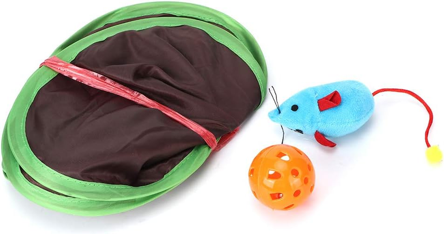 1 Set Foldable Cat Toy Pop up Open Mouse Hunt with Bell Ball Funny Interactive Hunting Pet Toys the Mouse inside Will Be Very Interesting. Perfect for Several Cats image number 6