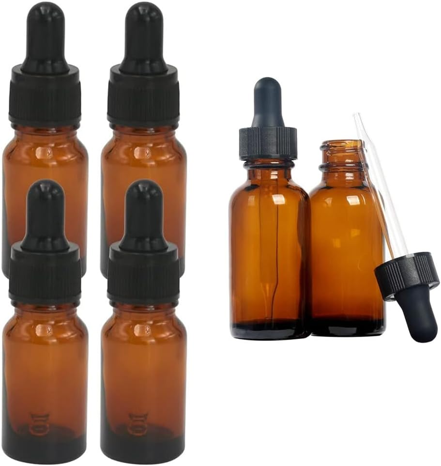 Dropper Bottle,6 Pack 100 ML Amber Glass Bottles with Graduated Glass Eye Droppers for Essential Oils, Perfume, Leak Proof Travel Bottles for Liquids image number 5