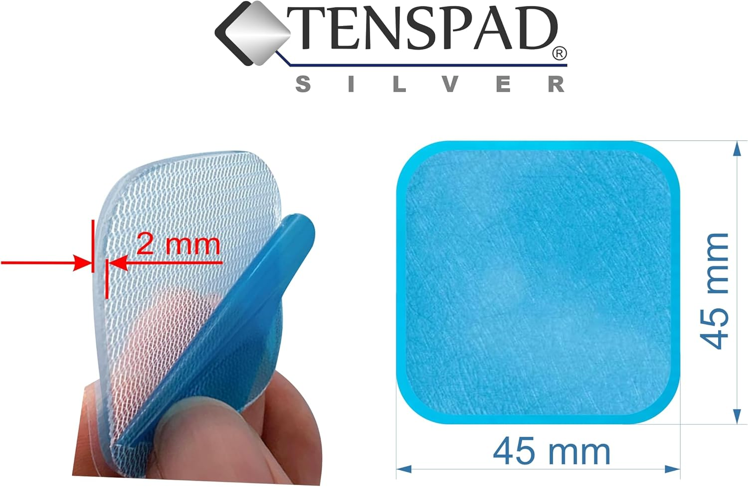 12 Gel Pads Tenspad Silver Compatible with Beurer EM 59 / EM89 Heat Devices. save up to 30% on Price image number 2